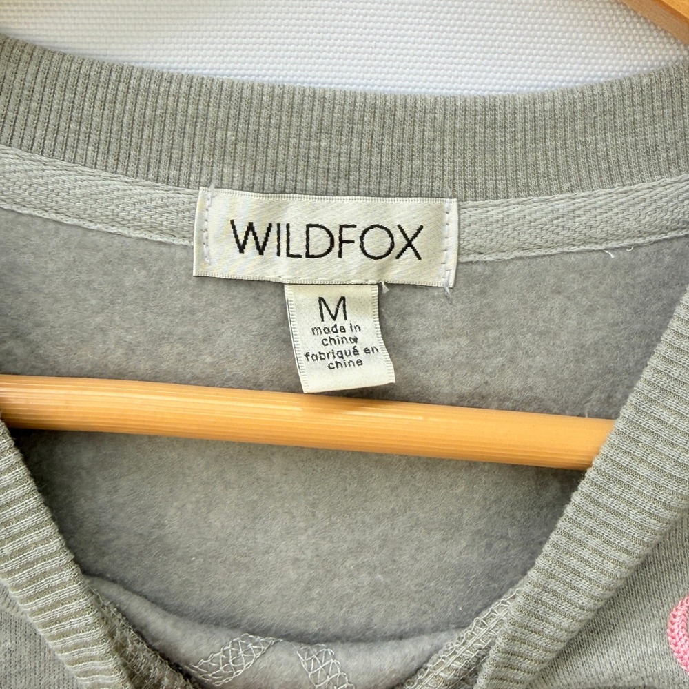 NEW Wildfox Womens Medium Sweatshirt Heather Grey Après Ski Cute Hygge Nordic - Picture 4 of 6